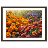 Radiant Summer Zinnia and Marigold Meadow Oil Painting thumbnail