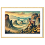 Vintage Greece, Meteora Monasteries Poster thumbnail