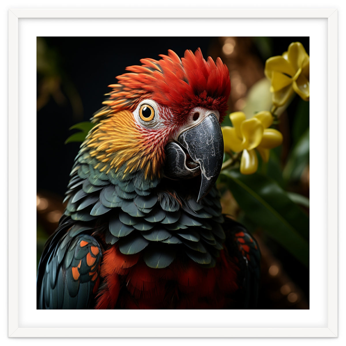 Vibrant Macaw Parrot With Red And Yellow