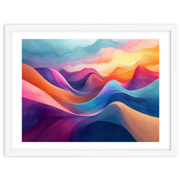 Vibrant Abstract Flowing Peaks Art