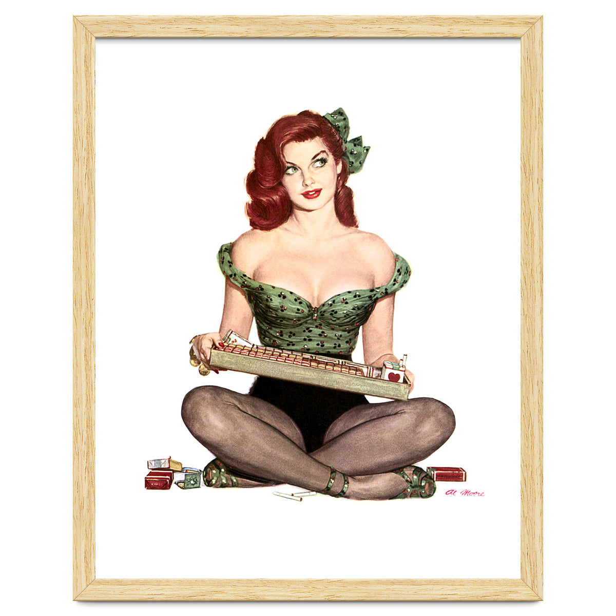 Pinup Sexy Girl Selling Cigarettes