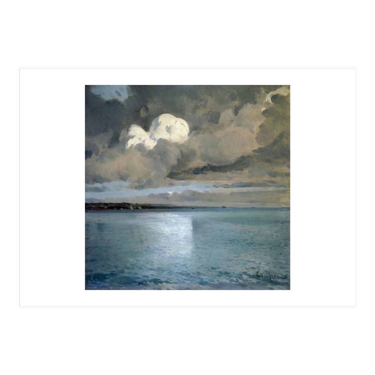SEA LANDSCAPE OF CADAQUES ("MARINA DE CADAQUES") - OIL ON TABLE - 70X71 CM. (Print Only)