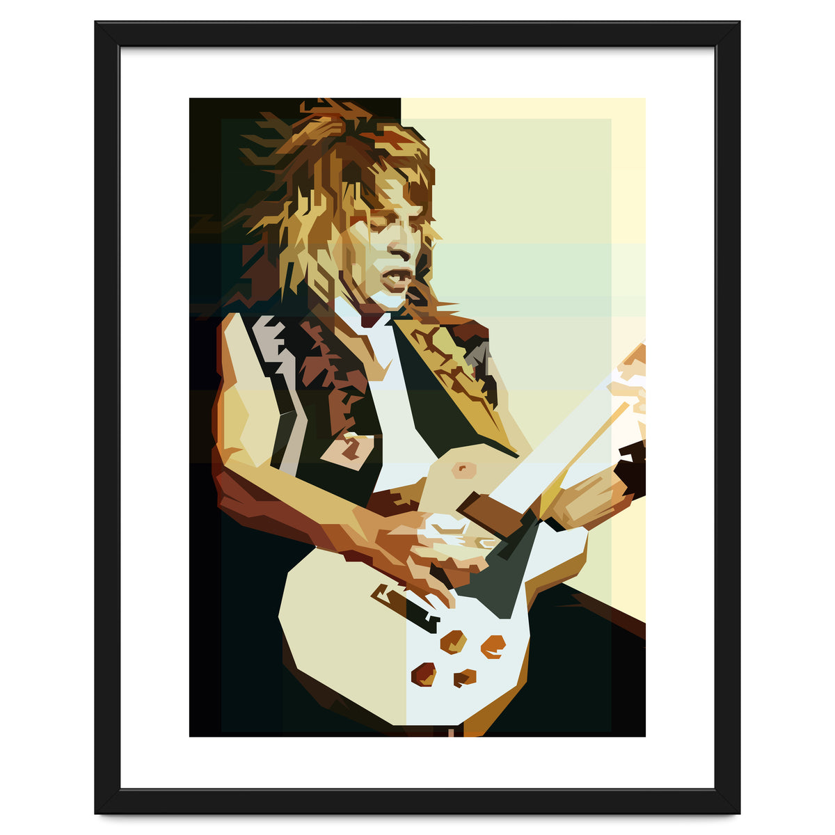 Randy Rhoads Metal Guitarist Retro Illustration
