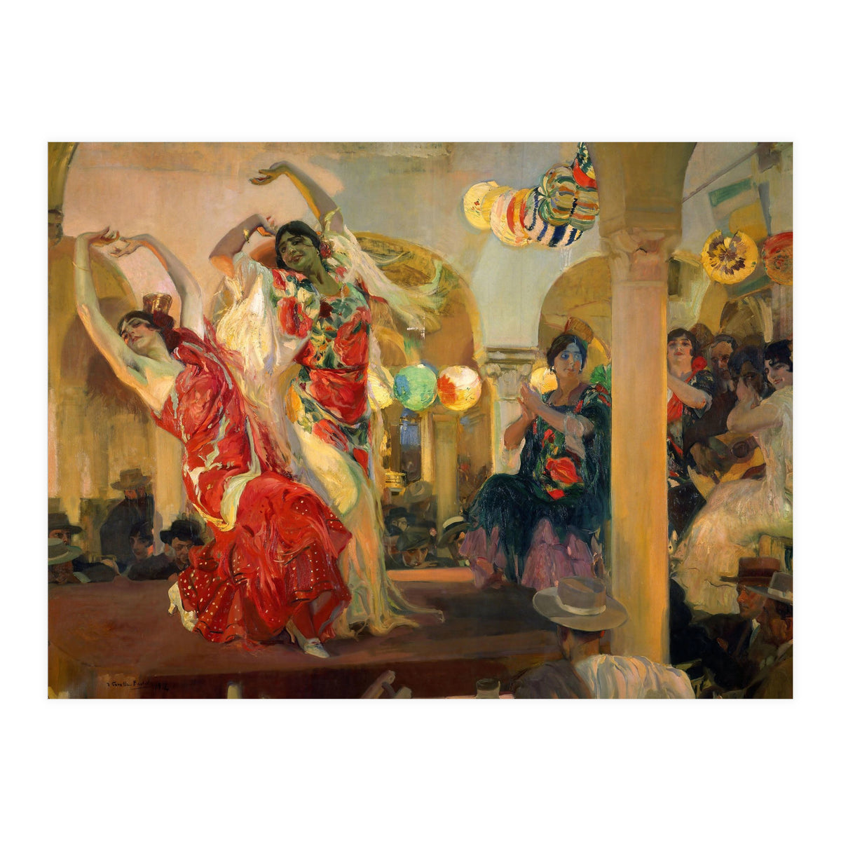 Spanish school. Joaquin Sorolla (1863-1923). Spanish school. Women dancing flamenco at the café N... (Print Only)