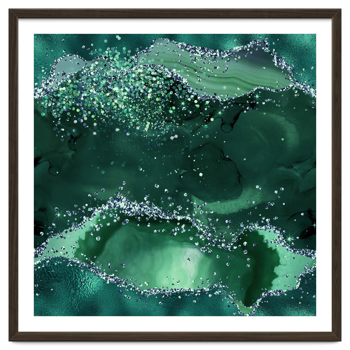 Emerald Glitter Agate Texture 04