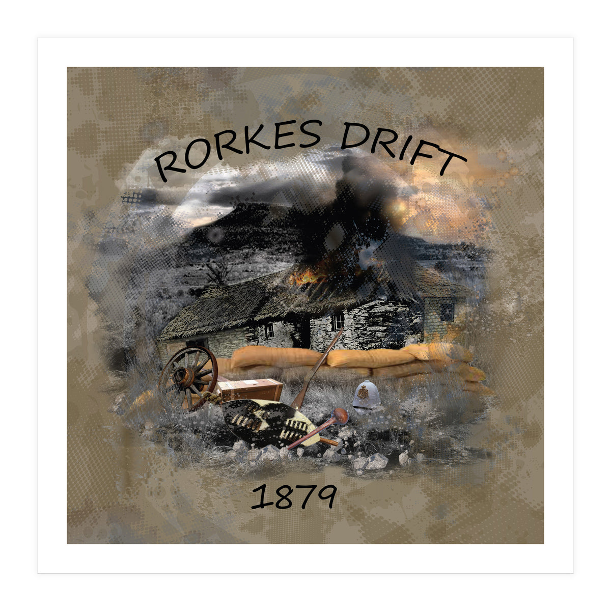 Rorkes Drift Battle 1879 (Print Only)