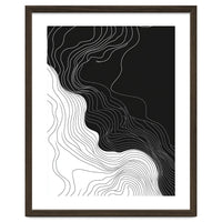Abstract Black And White Wavy Lines Flowing