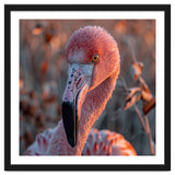Close Up Of A Pink Flamingo Head In Sunlight thumbnail