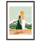 Celestial Union, Sun & Moon Love Couple, Ocean Sea Beach Landscape Nature, Summer Bohemian People thumbnail