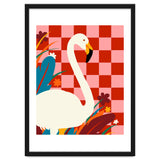 Checkers & The Great Egret, Wildlife Animals Maximalist Eclectic, Bold Heron Botanical Nature Jungle Bohemian thumbnail