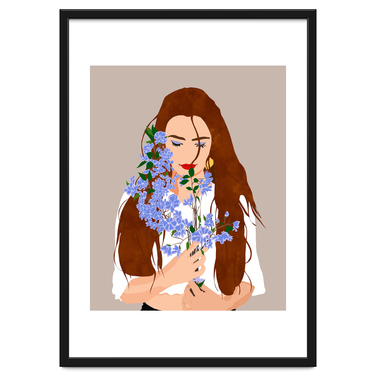 The Becoming, Nature Plants Bohemian Woman, Botanical Modern Mindful Self Care Self Love Positivity