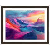 Vibrant Abstract Mountain Landscape at Sunset thumbnail