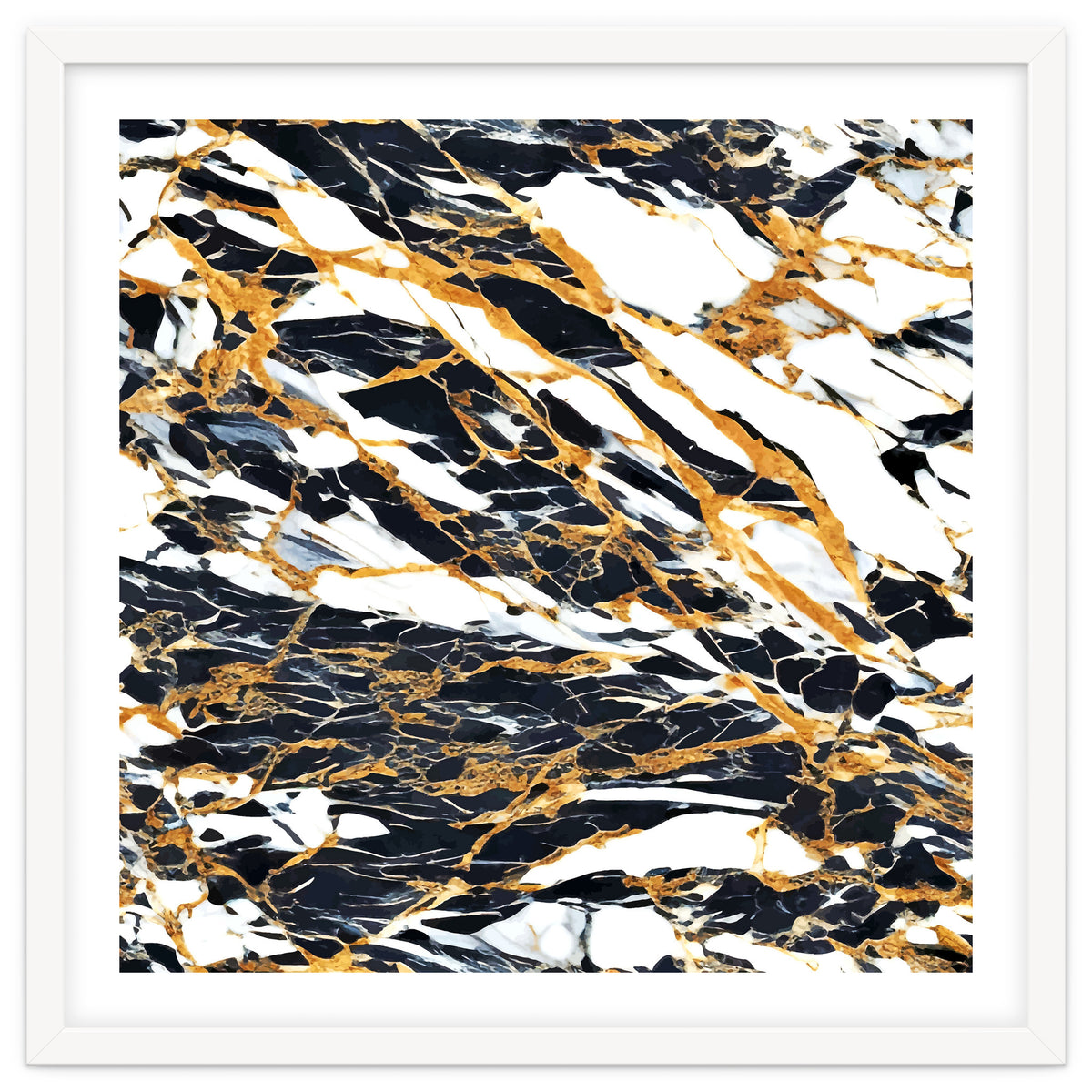 Painted Black Gold & White Marble, Luxe Exotic Eclectic Texture Pattern, Precious Stones Painting