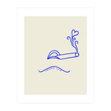 Smoked Love, Line Art Drawing Sketch, Minimalism Doodle Woman Cigarette Cigar Smoke, Eclectic Bohemian Framed (Print Only) thumbnail