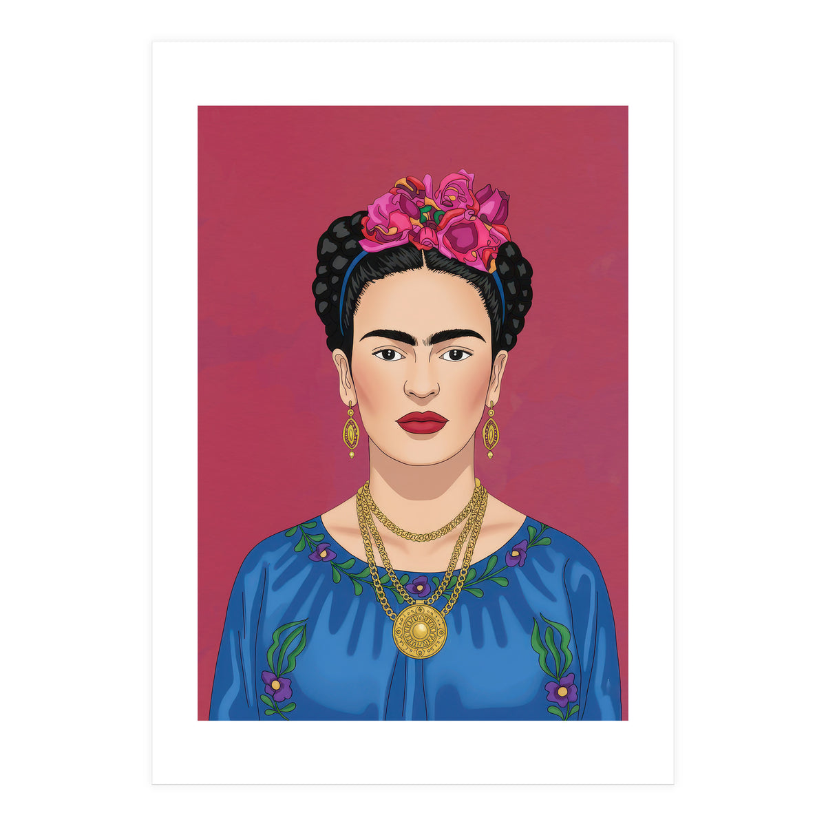Frida Kahlo Portrait Illustration (Print Only)