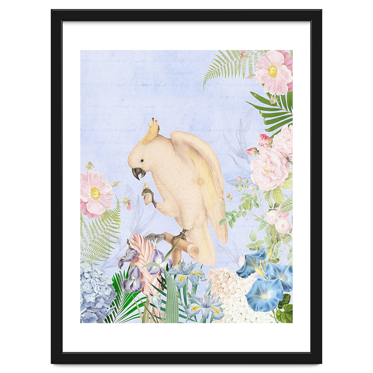 White Cockatoo In Flower Jungle