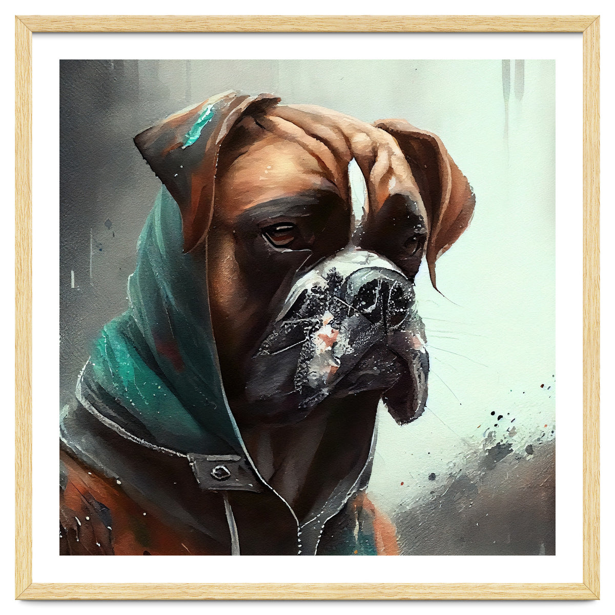 Watercolor Boxer Dog