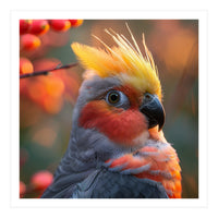 Close Up Portrait Of A Cockatiel Bird (Print Only)