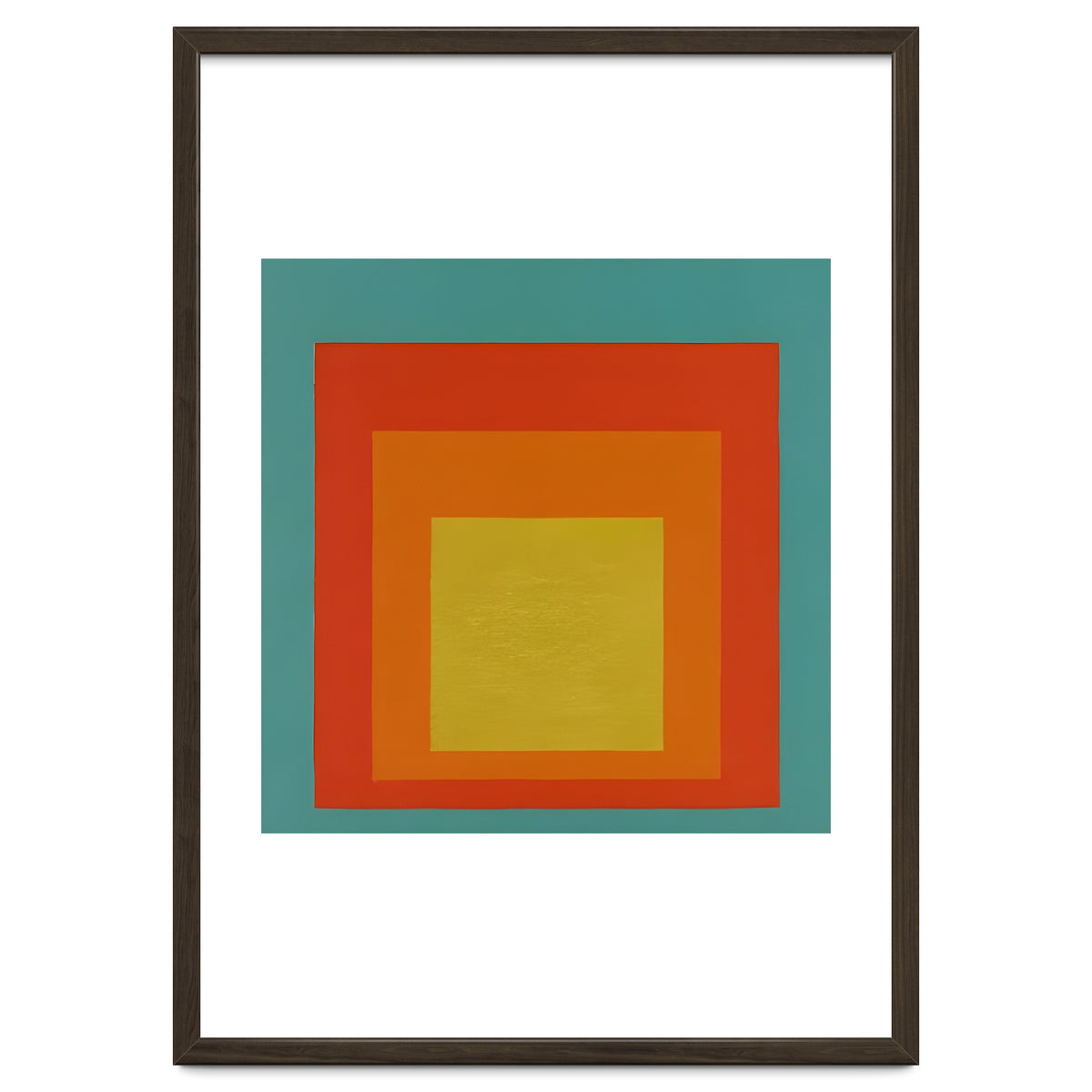 JOSEF ALBERS - HOMAGE TO THE SQUARE GREEN RED YELLOW ORANGE