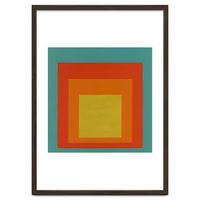 JOSEF ALBERS - HOMAGE TO THE SQUARE GREEN RED YELLOW ORANGE
