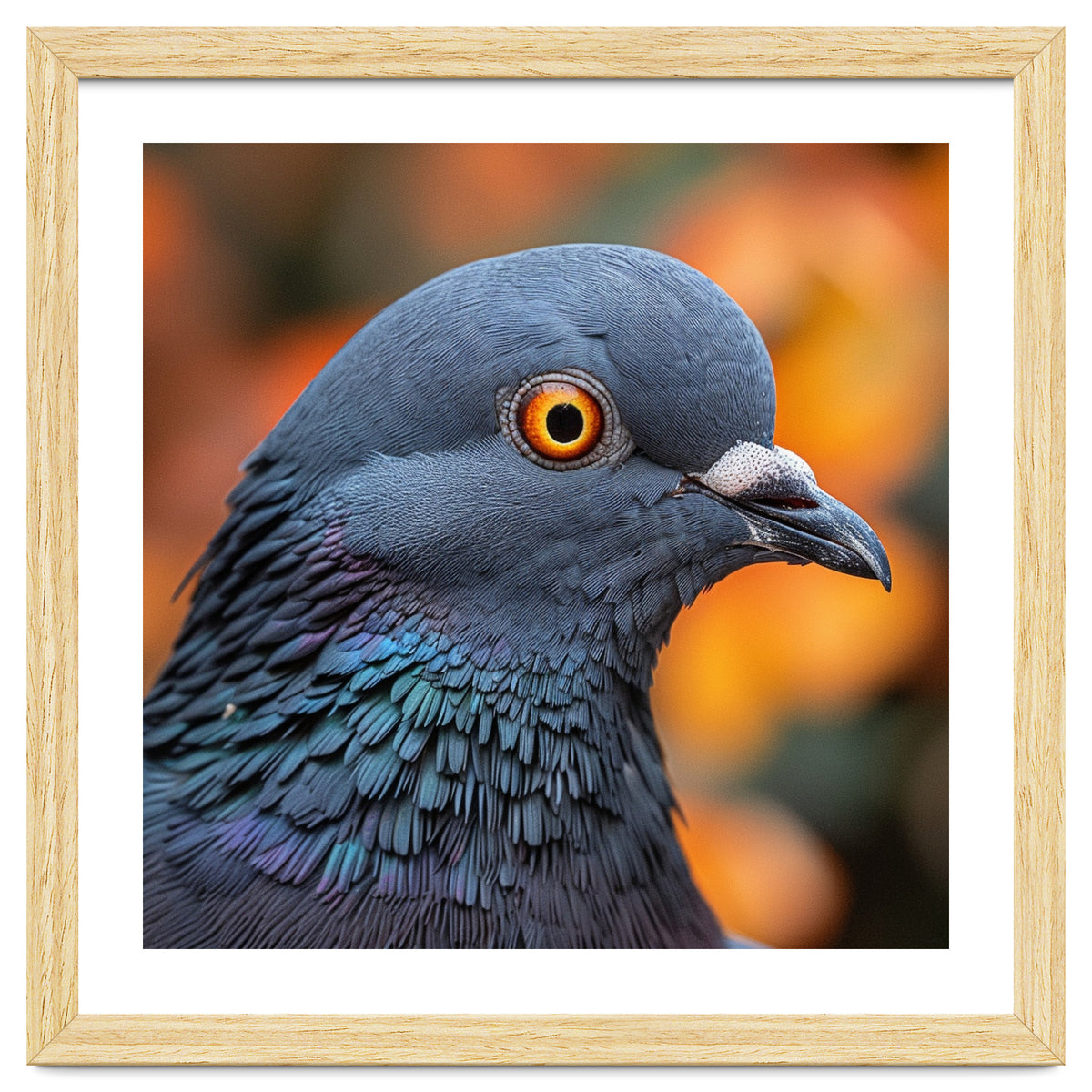 Close Up Of A Pigeon's Head And Neck