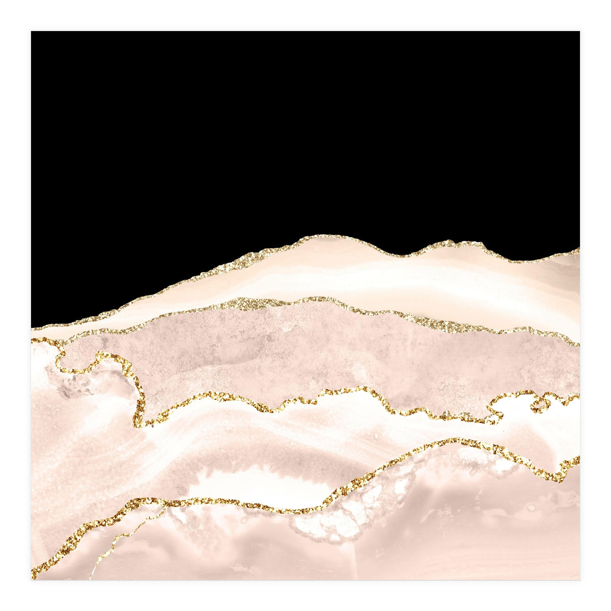 Ivory & Gold Agate Texture 03  (Print Only)