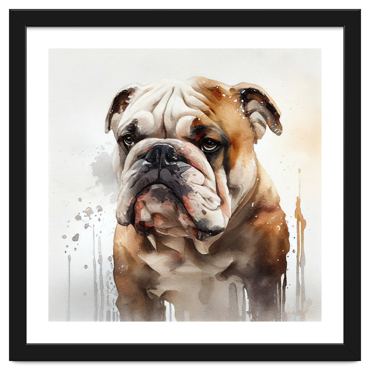 Watercolor British Bulldog