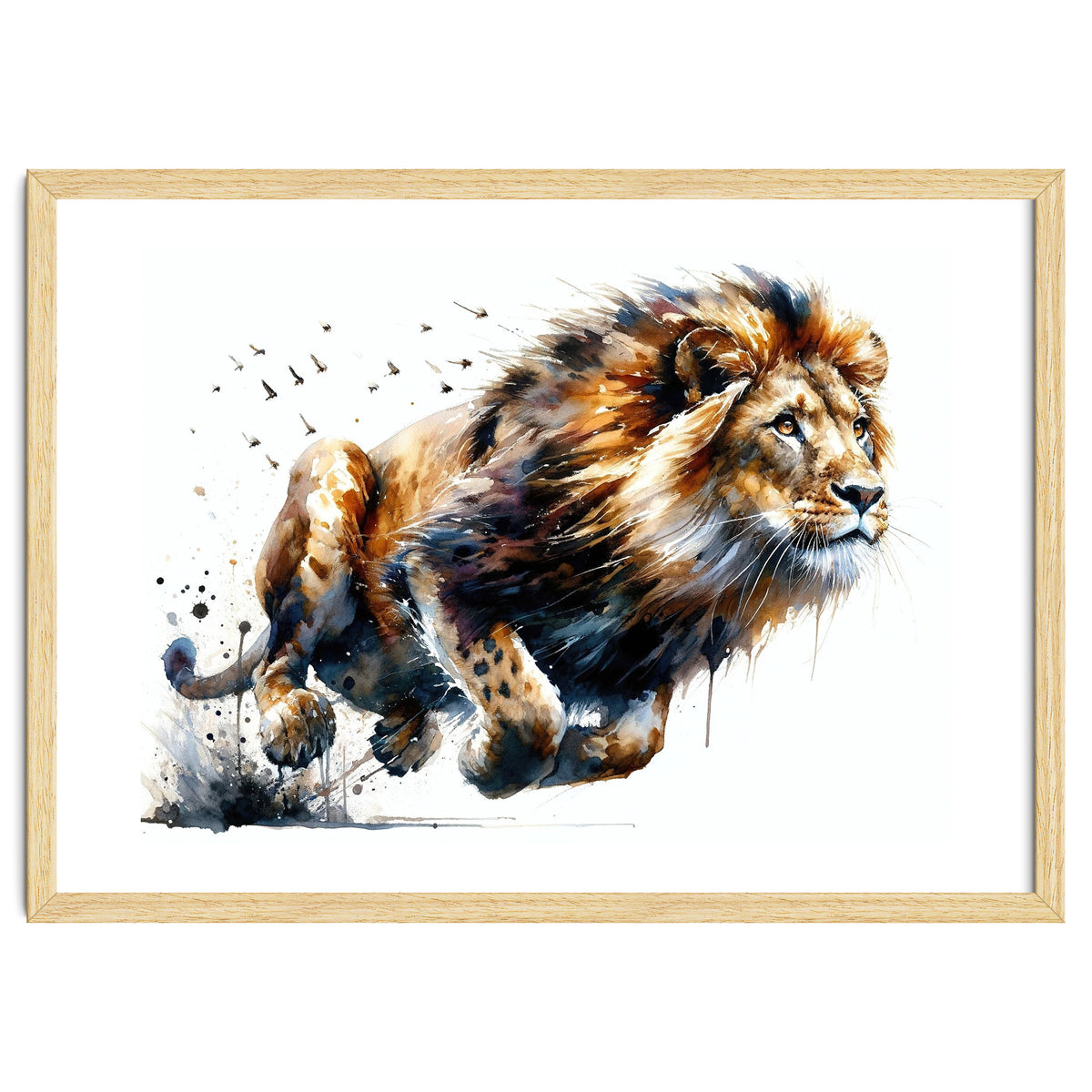 Dynamic Lion In Motion