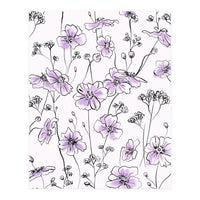 Wild Roses Floral Pattern - Purple (Print Only)