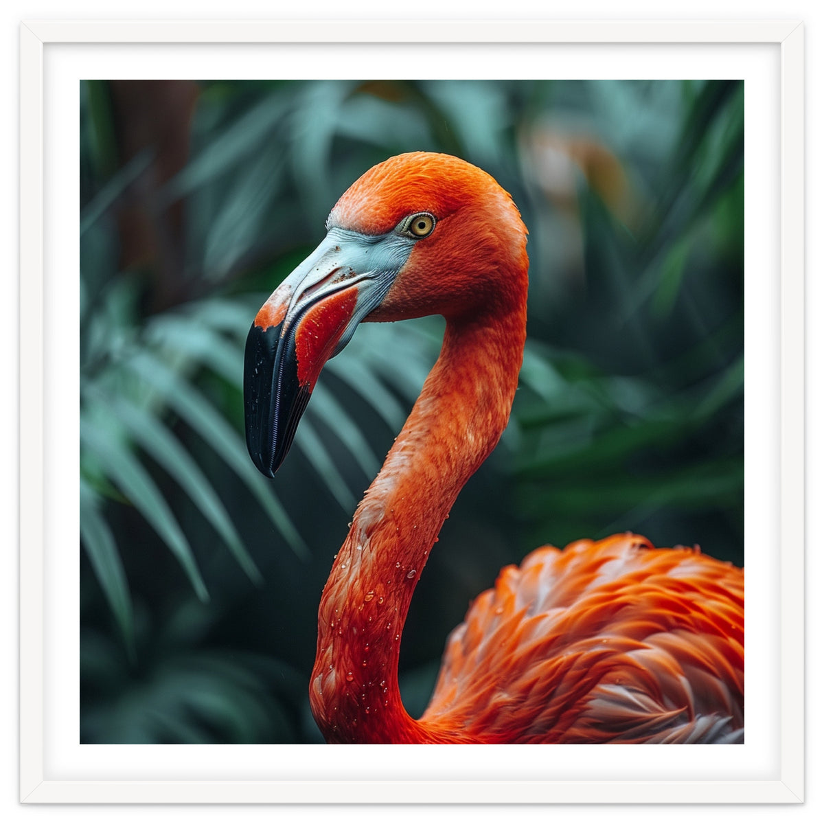 Close Up Of A Vibrant Orange Flamingo Bird