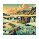 Vintage Iceland, Landscape Poster (Print Only) thumbnail