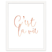 C'est la vie Rose Gold | Motivational Typography Quote Positivity | Handwritten Good Vibes Celebrate