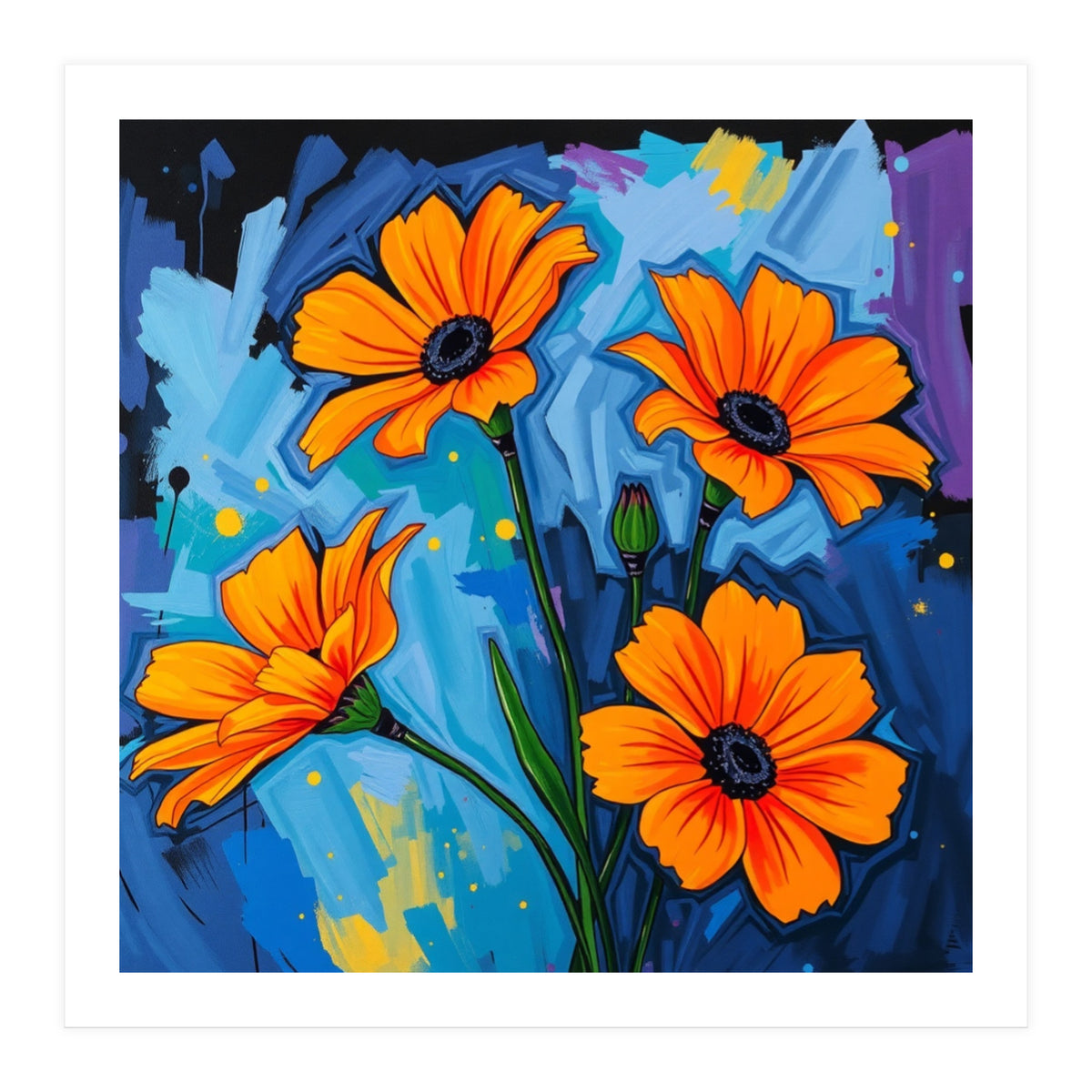 Orange Flowers (Print Only)