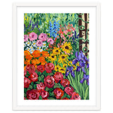Vibrant Summer Cottage Garden Oil Painting thumbnail