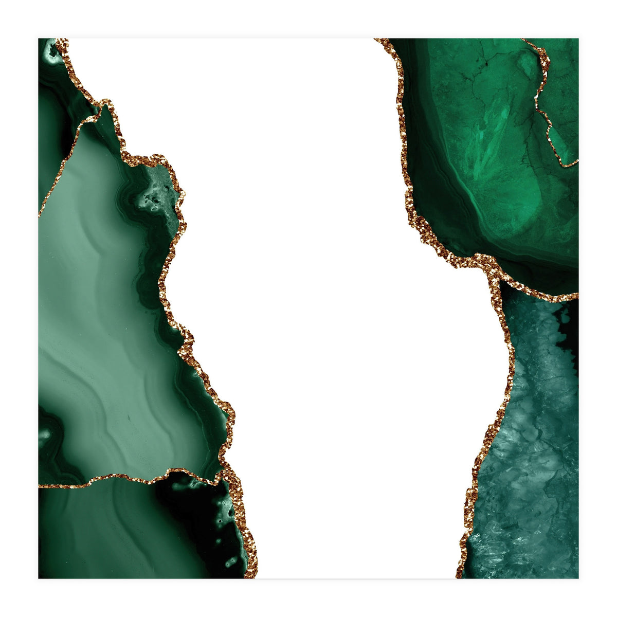 Emerald & Gold Agate Texture 15 (Print Only)