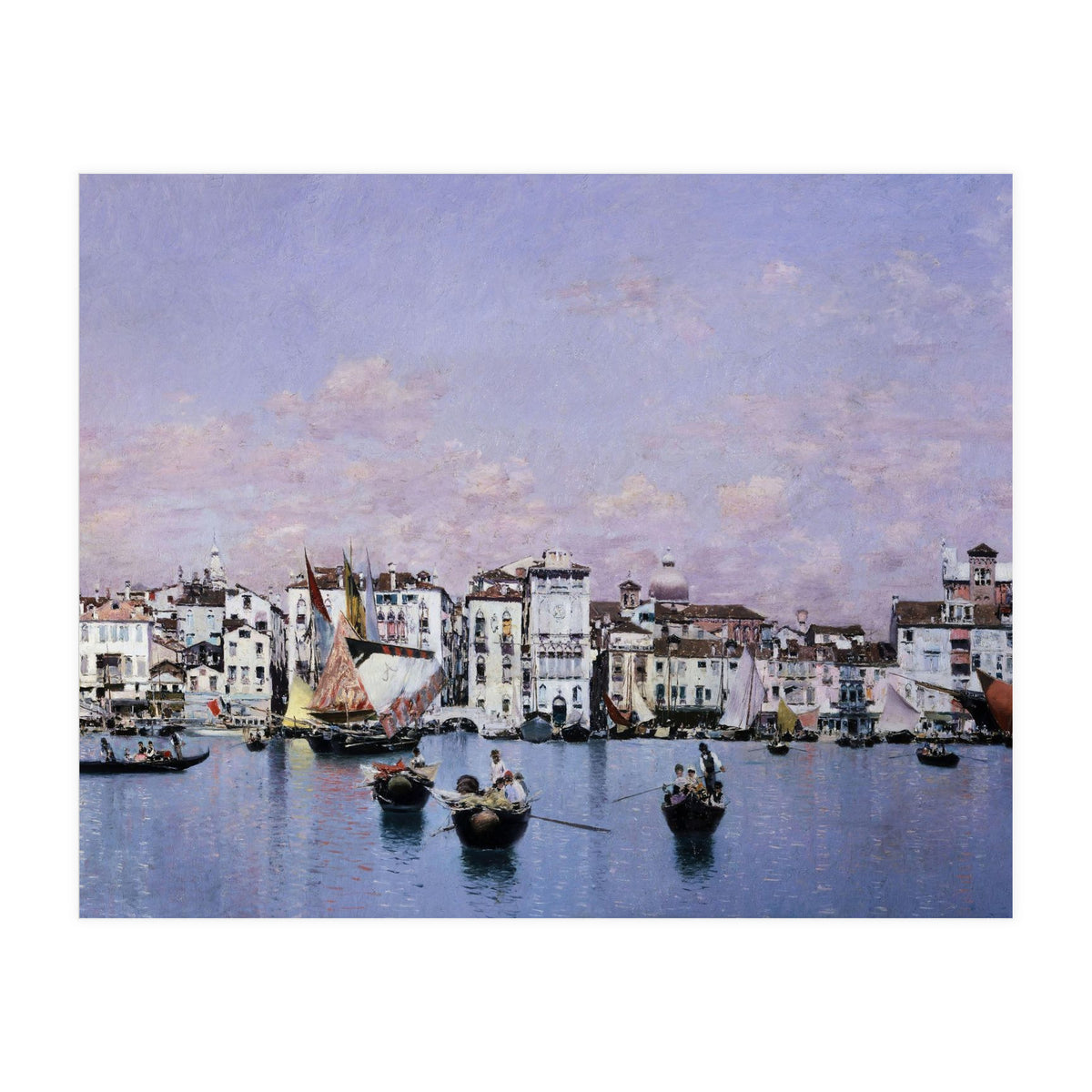 'La riva degli Schiavoni en Venecia', 1873, Oil on canvas, 42 cm x 72 cm. (Print Only)