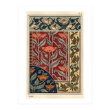 The poppy, Papaver somniferum, in stained glass, wallpaper, fabric and tile patterns. Lithograph ... (Print Only) thumbnail