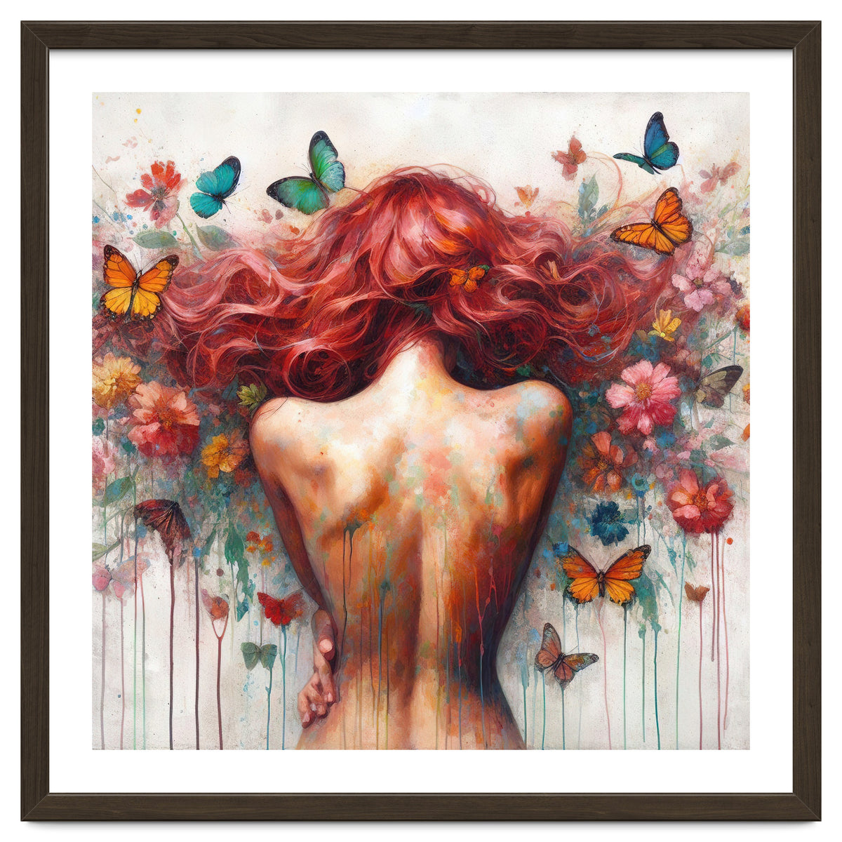 Wild Red Hair Butterfly Back