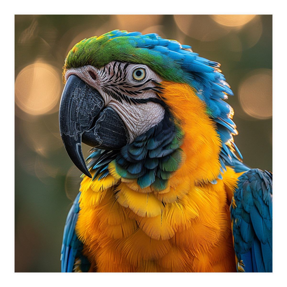 Blue And Gold Macaw Portrait Close Up (Print Only)