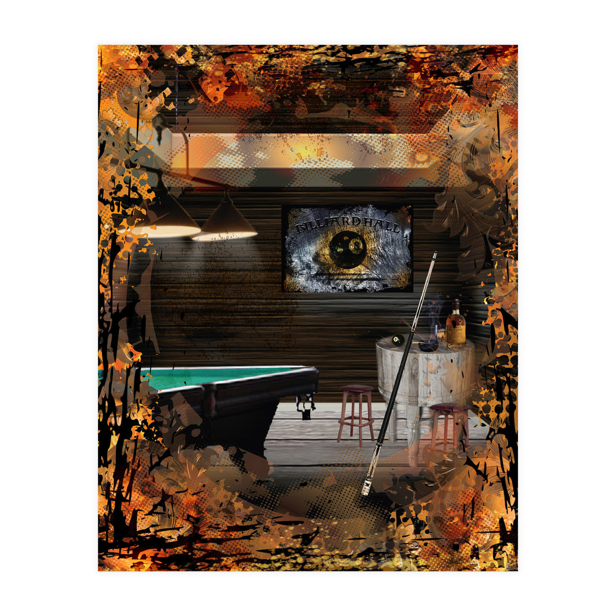 Billiards Pool Hall (Print Only)