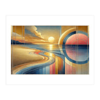 Sundown Serenity Scene In Art Deco (Print Only)
