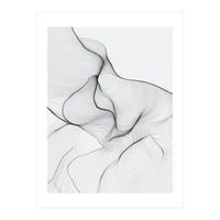 Abstract Black And White Flowing Lines Organic Form (Print Only)