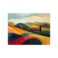 Abstract Tuscan Hills Landscape Painting (Print Only)