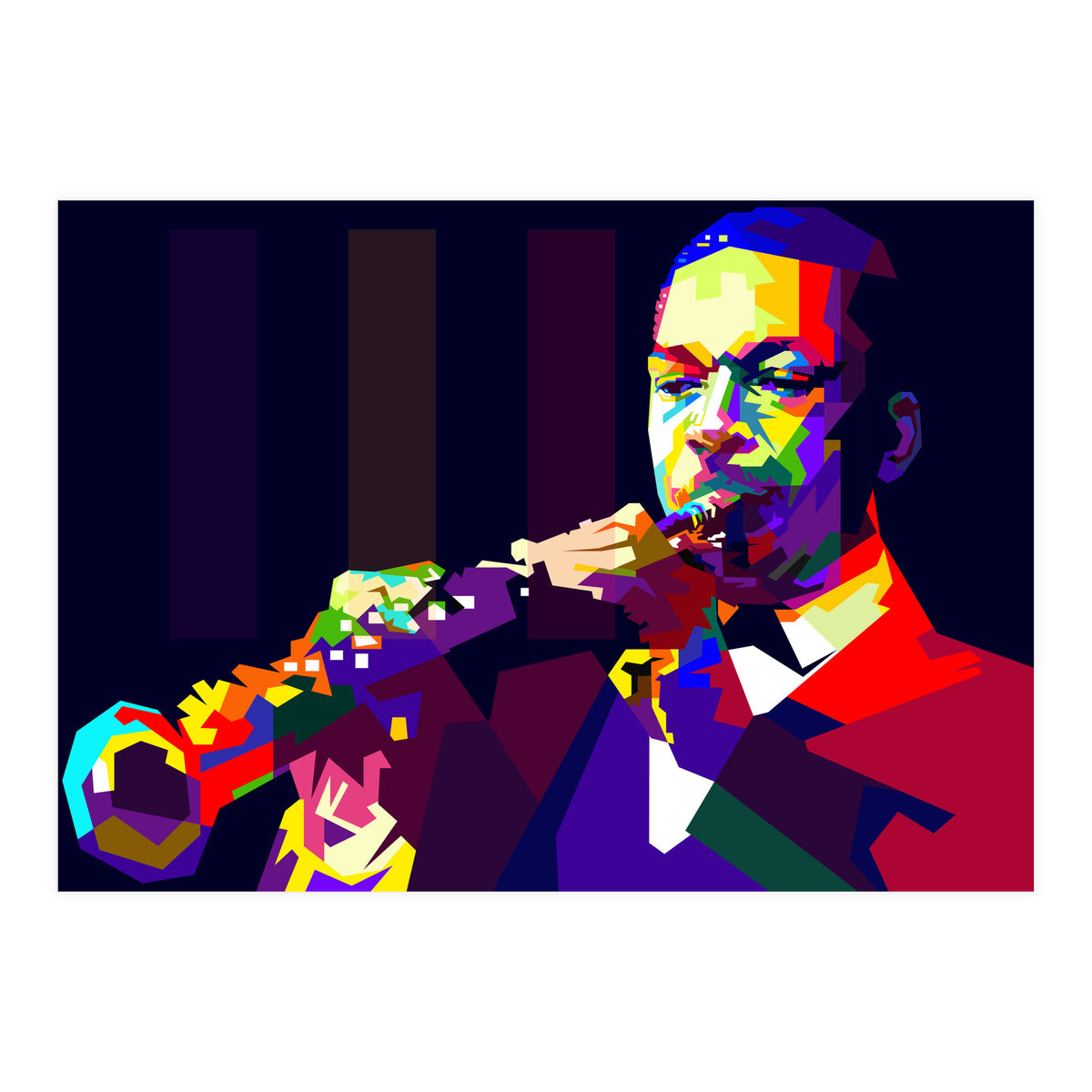 John Coltrane Jazz Musician Pop Art WPAP (Print Only)