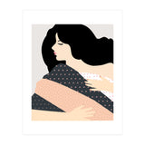 Not Today, Sleepy Lazy Woman In Bed, Quirky Eclectic Blanket Cozy Sleep In Illustration (Print Only) thumbnail