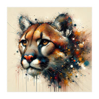 Watercolor Cougar Portrait (Print Only)