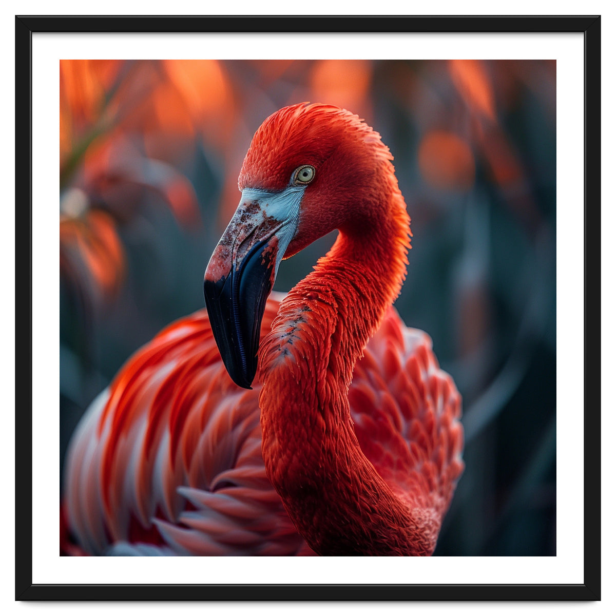 Vibrant Flamingo Close Up Portrait Outdoor Nature
