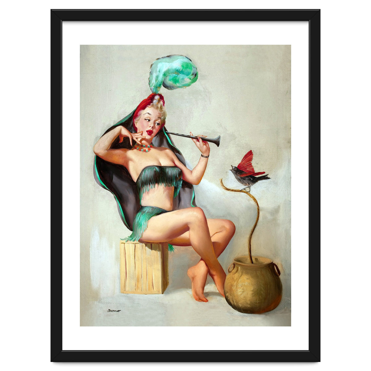 Pinup Sexy Girl Performing A Trick