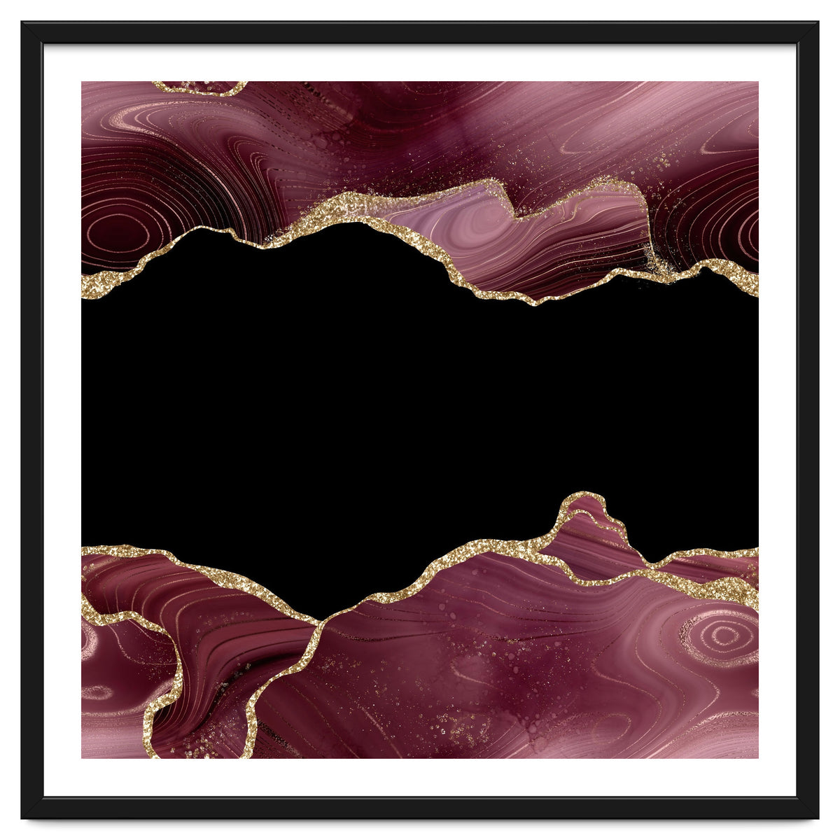 Burgundy & Gold Glitter Agate Texture 04