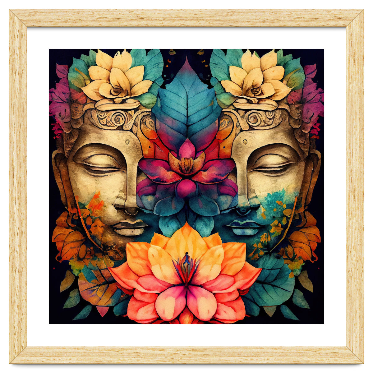 Twin Lotus Buddha Portrait